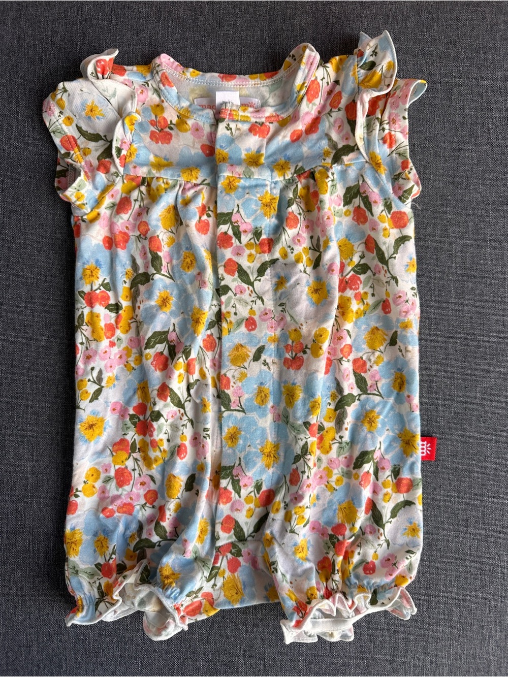 Magnetic Me White Floral Ruffle Romper
